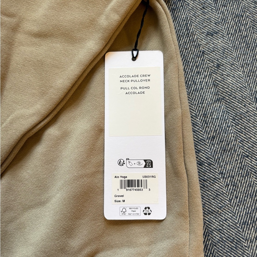 alo accolade crew neck pullover | size m | color: gravel - Picture 5 of 5